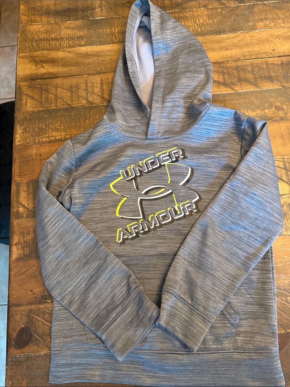Under Armour Gray Hoodie with Neon Yellow Logo